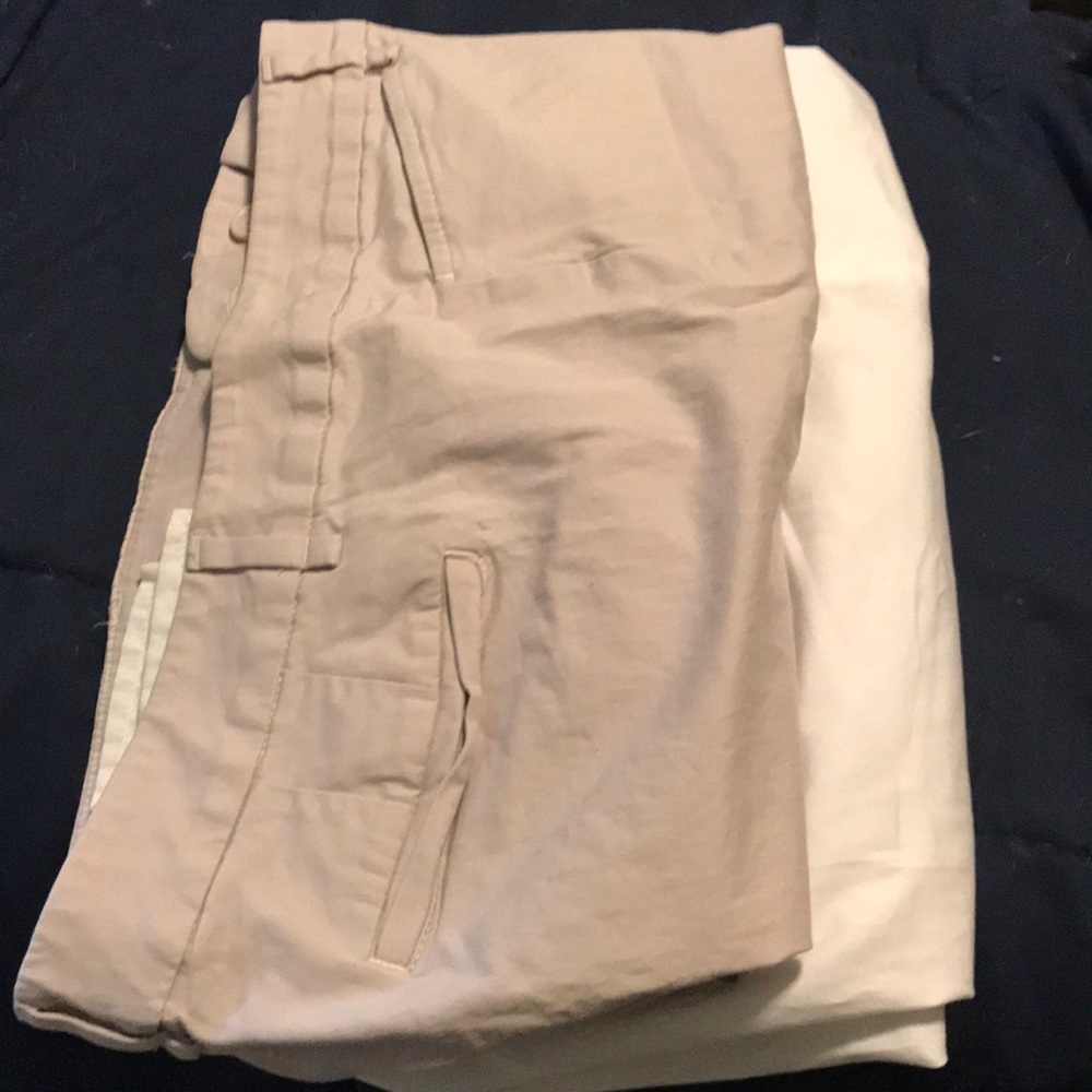 Two pairs of Loft crop work pants; 14 petite